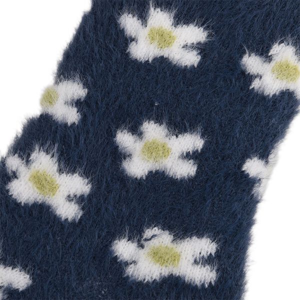 SHERPA Kuschelsocken mit Blumen-Design und rutschfester Sohle, Einheitsgr&ouml;&szlig;e, Dunkelblau image number 4