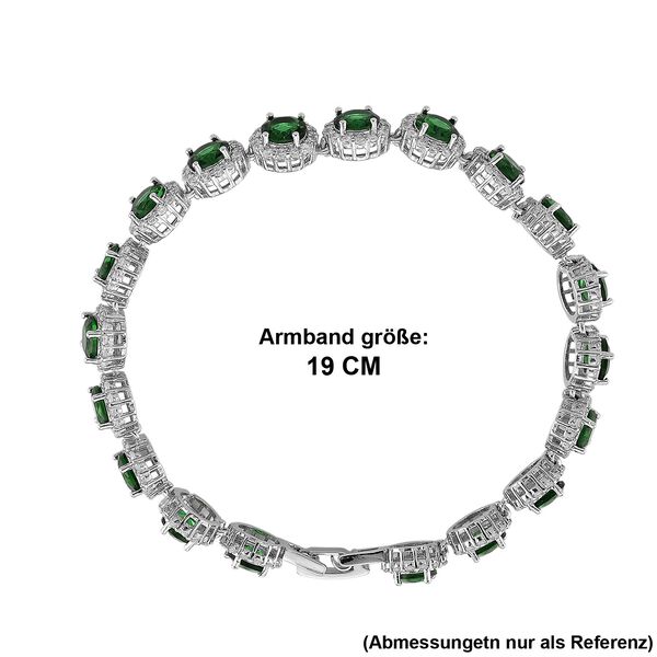 Wei&szlig;er Zirkonia, Gr&uuml;ner Kristall Armband ca. 19 cm Nickelfreies Messing 2.01 ct image number 5