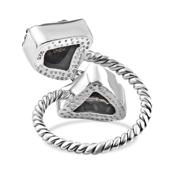 Meteorit Ringe 925 Silber rhodiniert (Gr&ouml;&szlig;e 17.00) ca. 25,80 ct image number 6