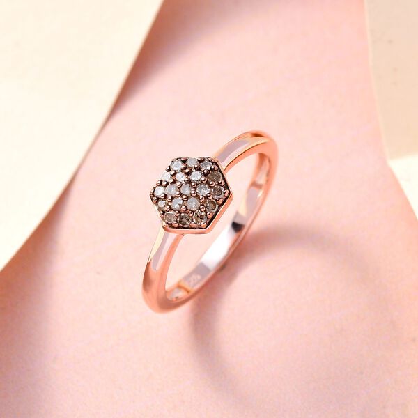 Nat&uuml;rlicher Champagner Diamant-Ring - 0,20 ct. image number 2