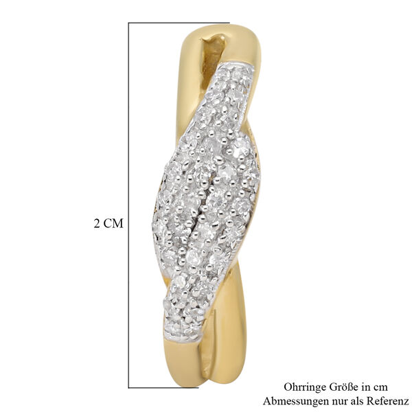 Diamant-Ohrhänger, 925 Silber Gelbgold Vermeil ca. 0,27 ct  image number 5