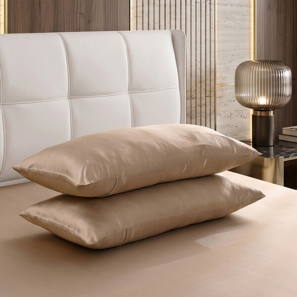 LA MAREY SIGNATURE Seiden Bettw&auml;sche Set, 4 teilig, 230x260cm, 100% Maulbeerseide, Goldbraun image number 3