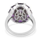 Lusaka Amethyst und Zirkon Ring 925 Silber Platin-Überzug image number 5