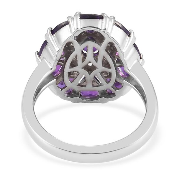 Lusaka Amethyst und Zirkon Ring 925 Silber Platin-&Uuml;berzug image number 6