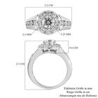 LUSTRO STELLA Hergestellt mit ZIRKONIA Ring 925 Silber Platin-Überzug (Größe 19.00) ca. 2,96 ct image number 5