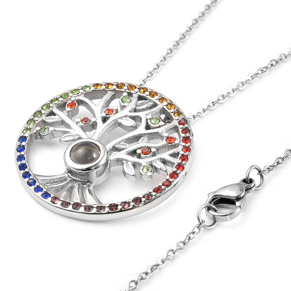 Versteckte Botschaft auf dem Vergr&ouml;&szlig;erungsglas und mehrfarbiger Kristall-Anh&auml;nger mit Kette image number 4