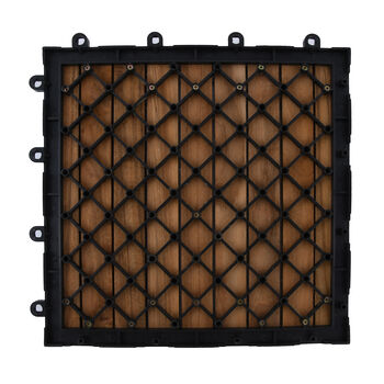 10er-Set Fliesen aus Teakholz, Braun&nbsp;