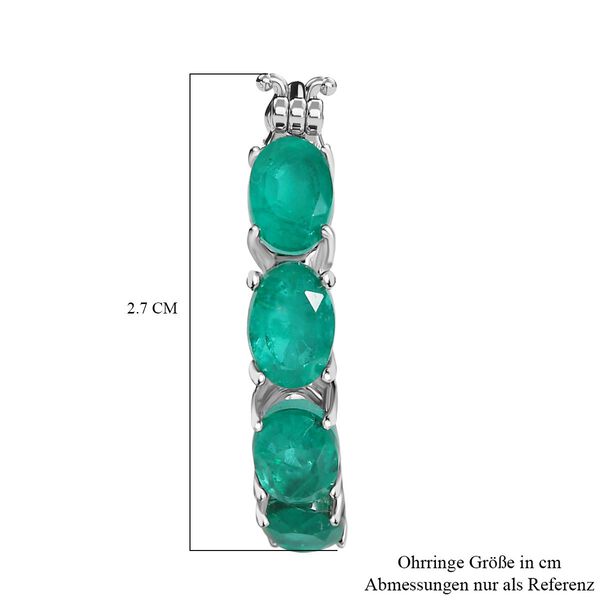 Smaragd-Quarz Triplette Ohrringe Nickelfreies Messing ca. 4.98 ct image number 5