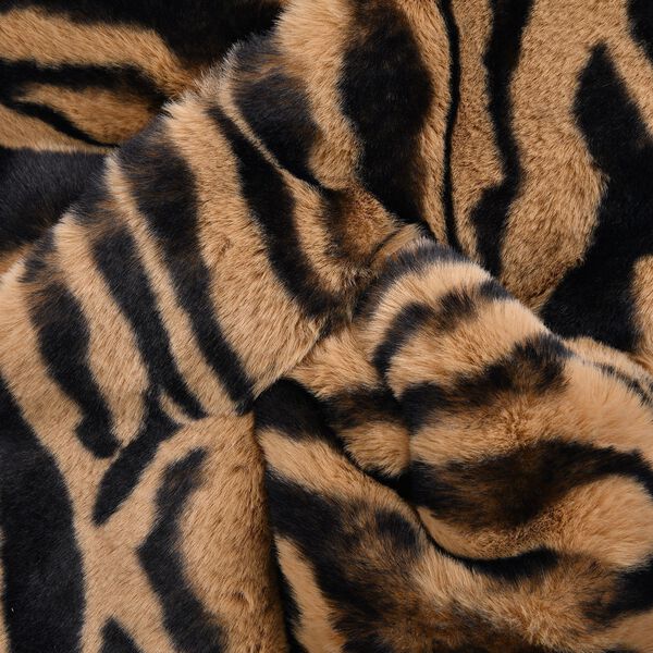 Damen Winterschal aus Kunstfell, Tiger-Streifenmuster image number 2