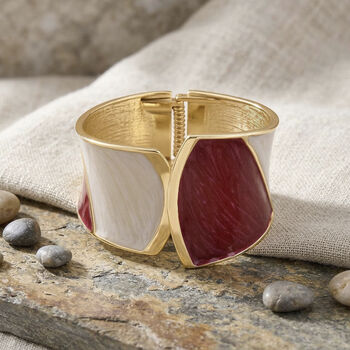 Emaille-Armreif im Colorblock-Design, 17cm, Maroon