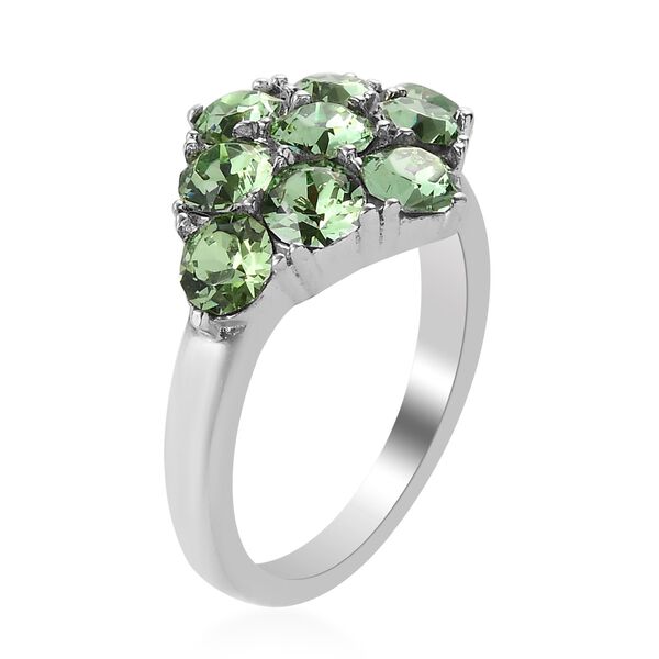 LUSTRO STELLA &Ouml;sterreichischer Peridot Kristall Ring Edelstahl image number 5