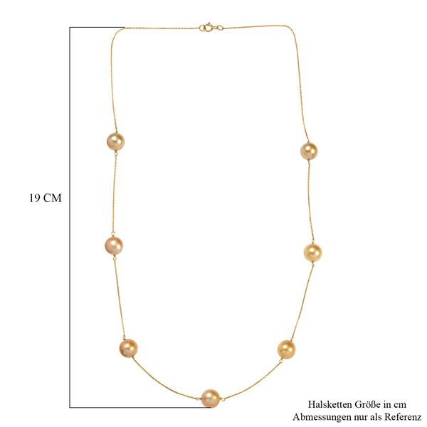 AAA goldene S&uuml;dseeperle 50cm Station Halskette in 750 Gold image number 6