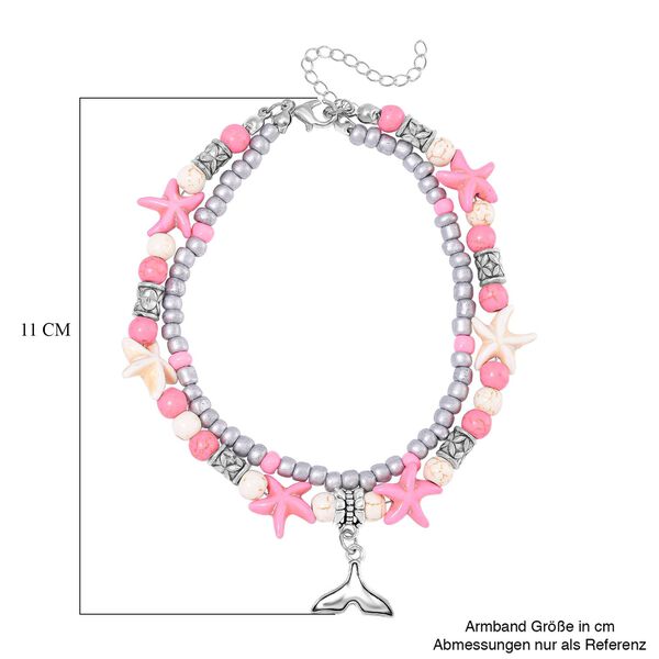 2er Set - Weißer Howlit, Almandin Schmuck Zubehör ca. 23 cm Antik-silber-Plattierung ca. 60.35 ct image number 6