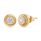 Moissanit Ohrringe, 925 Silber Gelbgold Vermeil, ca. 0.49 ct