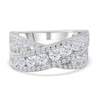Lustro Stella - Weißer Zirkonia Ring, 925 Silber rhodiniert (Größe 20.00) ca. 1.31 ct