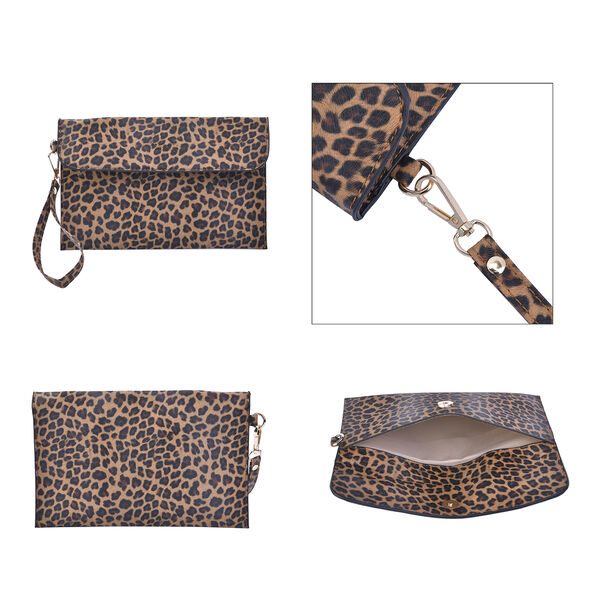 Passage - 4er-Set, Handtasche, Crossbody Tasche, Clutch und Brieftasche mit Leoparden Muster image number 6