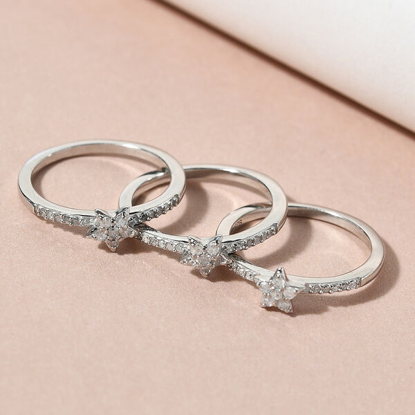 Diamant Ring 925 Silber platiniert  ca. 0,50 ct image number 2