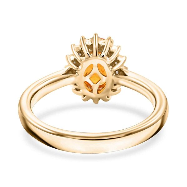 LUXORO zertifiziert und gepr&uuml;ft AAA Fanta Granat und Diamant Halo Ring in 417 Gold - 1,70 ct. image number 4