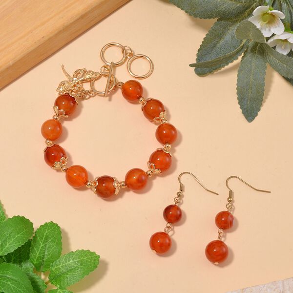 Rotes Achat-Schmuckset - 185 ct. image number 2