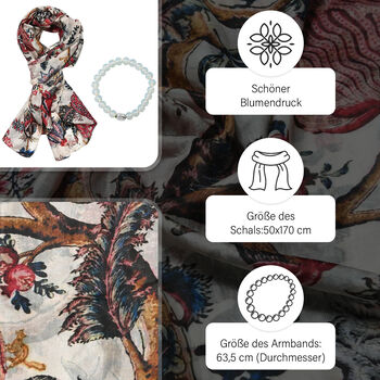 2er Set Luxus 100% Seidenschal und Bergkristall Chakra-Armband