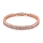 Weißer Zirkonia Armband ca. 18 cm mit 2.5 cm extender, roséfarben