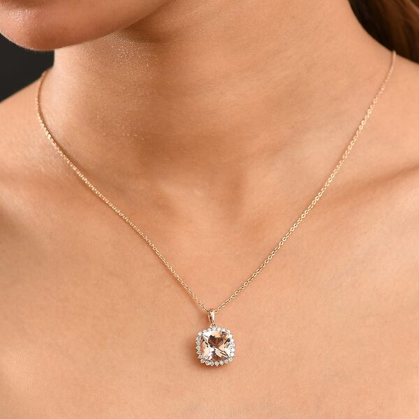 LUXORO AAA Morganit, Wei&szlig;er Diamant Schmuckset ca. 50 cm 417 Gold ca. 4.05 ct image number 2