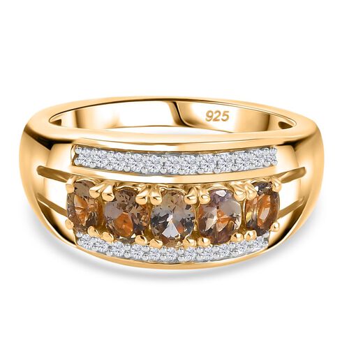 AA natürlicher goldener Tansanit und Zirkon Ring - 1,12 ct. image number 0