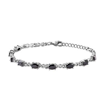 Schwarzes Spinell Armband, ca. 19 cm, ca. 5.27 ct