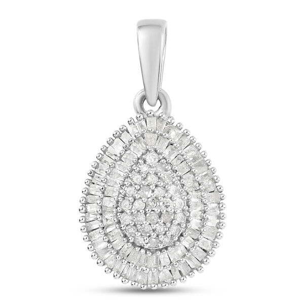 Diamant Anh&auml;nger 925 Silber platiniert ca. 0,50 ct