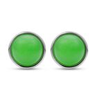 Grüne Jade Ohrringe, 925 Silber rhodiniert ca. 5,38 ct