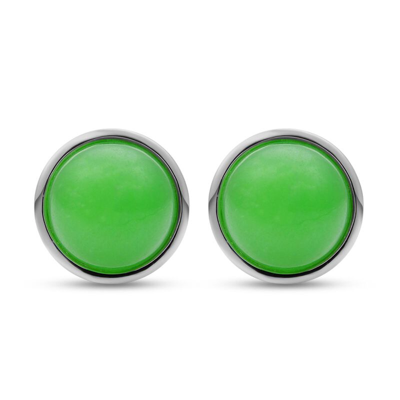 Grüne Jade Ohrringe, 925 Silber rhodiniert ca. 5,38 ct image number 0
