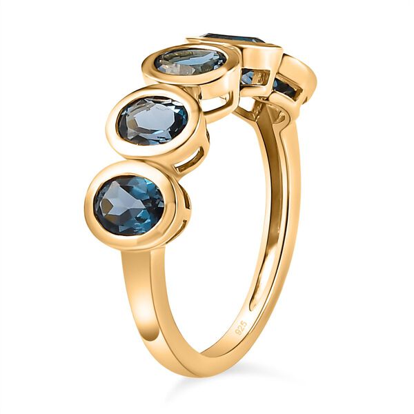 London Blau Topas Ring, 925 Silber vergoldet (Gr&ouml;&szlig;e 16.00) ca. 1.75 ct image number 5