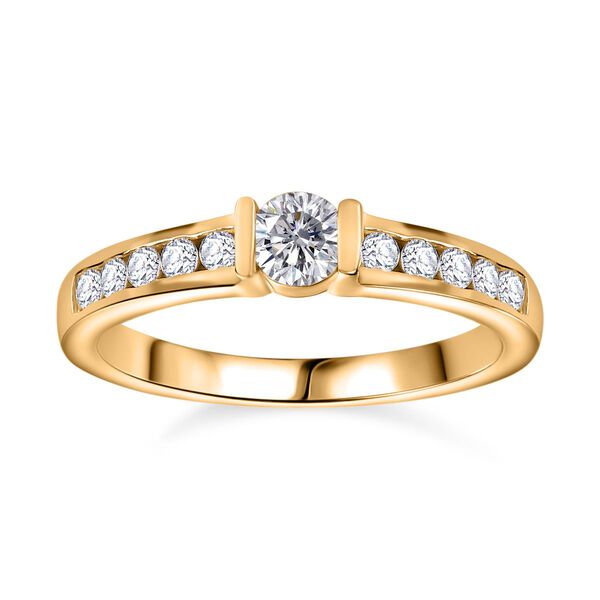 Moissanit Ring, 925 Silber mit Gelbgold Vermeil - 0,52 ct. image number 11