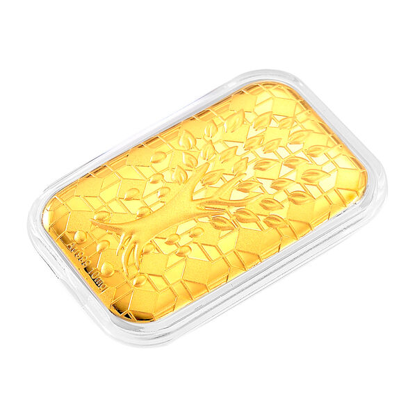 999er Goldfolie mit Lebensbaum-Motiv, 10mg, 3,1x4,5cm image number 2