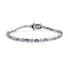 Tansanit und Zirkon Armband ca. 18 cm lange 925 Silber platiniert ca. 3,35 ct
