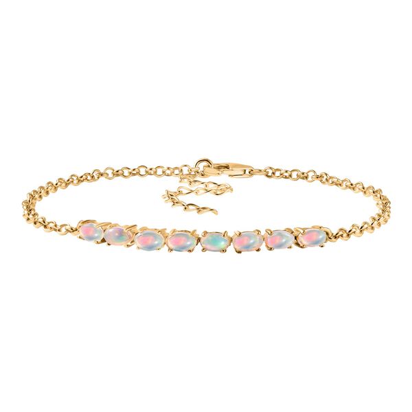 D'Joy AA Natürlicher, äthiopischer Welo Opal Armband ca. 19 cm 925 Silber 750 Gelb Vergoldet (10-15 Werktage Lieferzeit) ca. 1.53 ct image number 0
