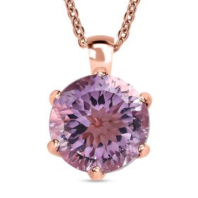 Rose De France Amethyst und Zirkon Anhänger mit 50cm Kette- 6,68 ct.