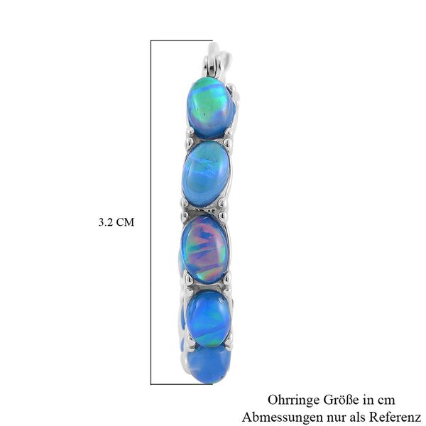 Blaue simulierte Opal-Inside-Out-Creolen image number 6