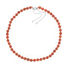 Rote Jade Halskette ca. 45 cm 925 Silber rhodiniert ca. 228.95 ct