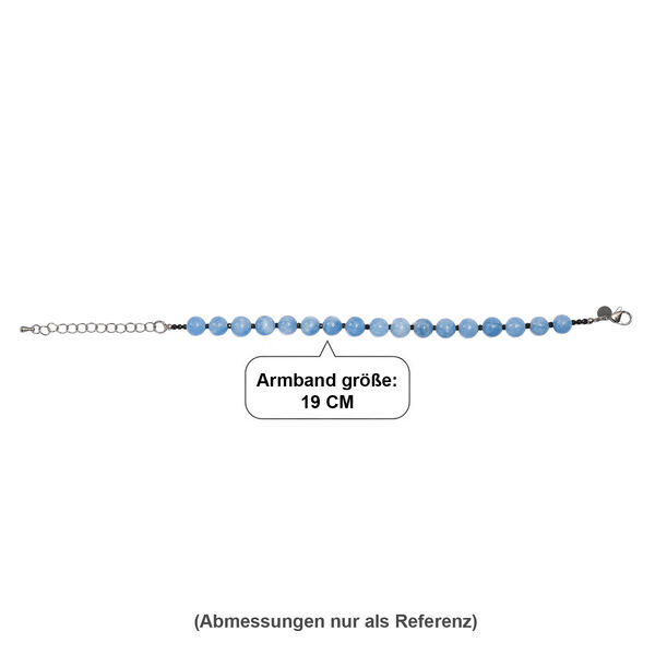 EverTrue Milchiges Aquamarin und schwarzes Spinell 19+5cm Armband - 63 ct. image number 4