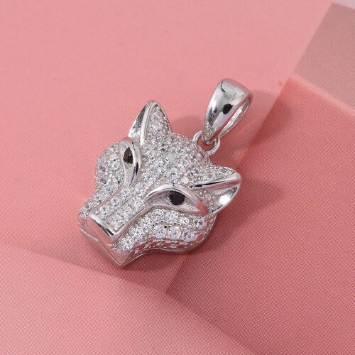 Lustro Stella Schwarzer Zirkonia, Weißer Zirkonia Anhänger 925 Silber rhodiniert image number 1