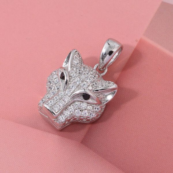 Lustro Stella Schwarzer Zirkonia, Wei&szlig;er Zirkonia Anh&auml;nger 925 Silber rhodiniert image number 1