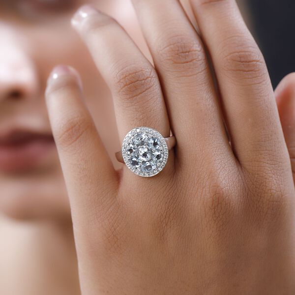 Espirito Santo Aquamarin und Zirkon Ring, ca. 2.87 ct. image number 3
