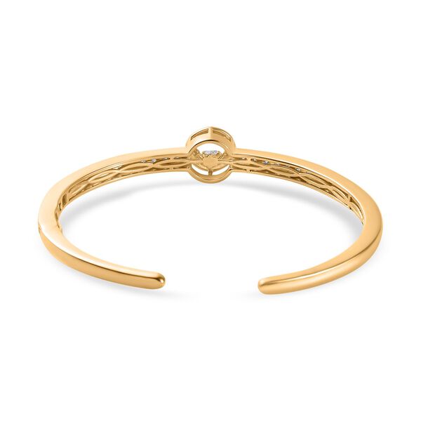 Moissanit Armreif, 925 Silber 750 Gelbgold Vermeil image number 6