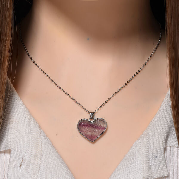 Mehrfarbiger Fluorit Schmuckset ca. 50 cm 316L Edelstahl ca. 20.00 ct image number 2