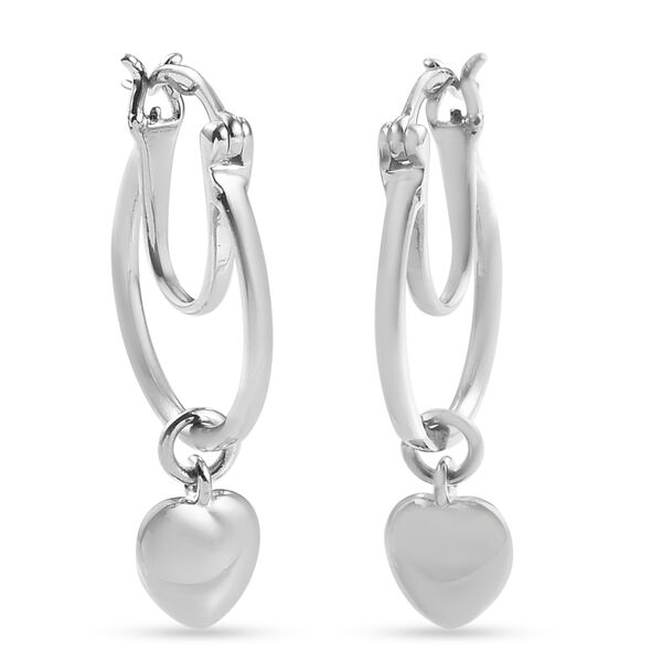 Herz Charme Ohrh&auml;nger 925 Silber platiniert&nbsp; image number 3