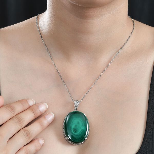 Malachit-Anhänger mit 50cm Kette - 99,01 ct. image number 3