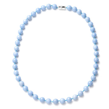 Angelite Halskette ca. 50 cm 925 Silber rhodiniert ca. 302,18 ct