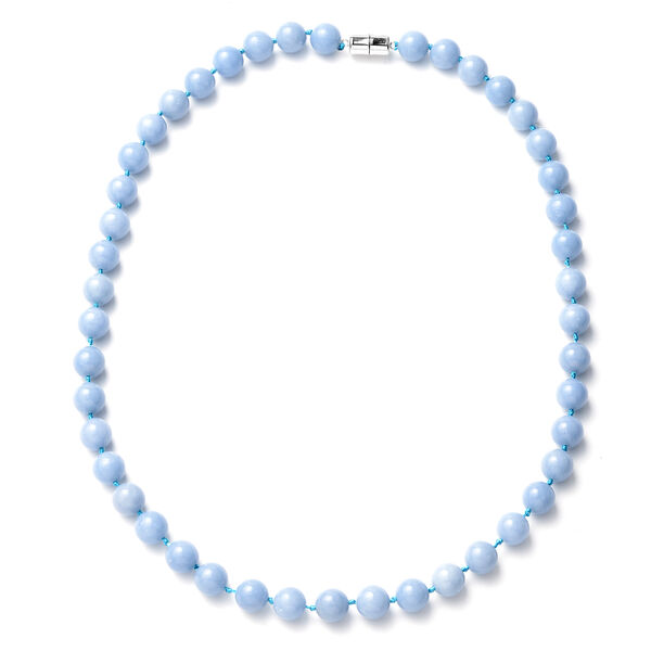 Angelite Halskette ca. 50 cm 925 Silber rhodiniert ca. 302,18 ct