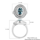 Kambodschanischer blauer und Weißer Zirkon Ring 925 Silber platiniert  ca. 3,98 ct image number 6